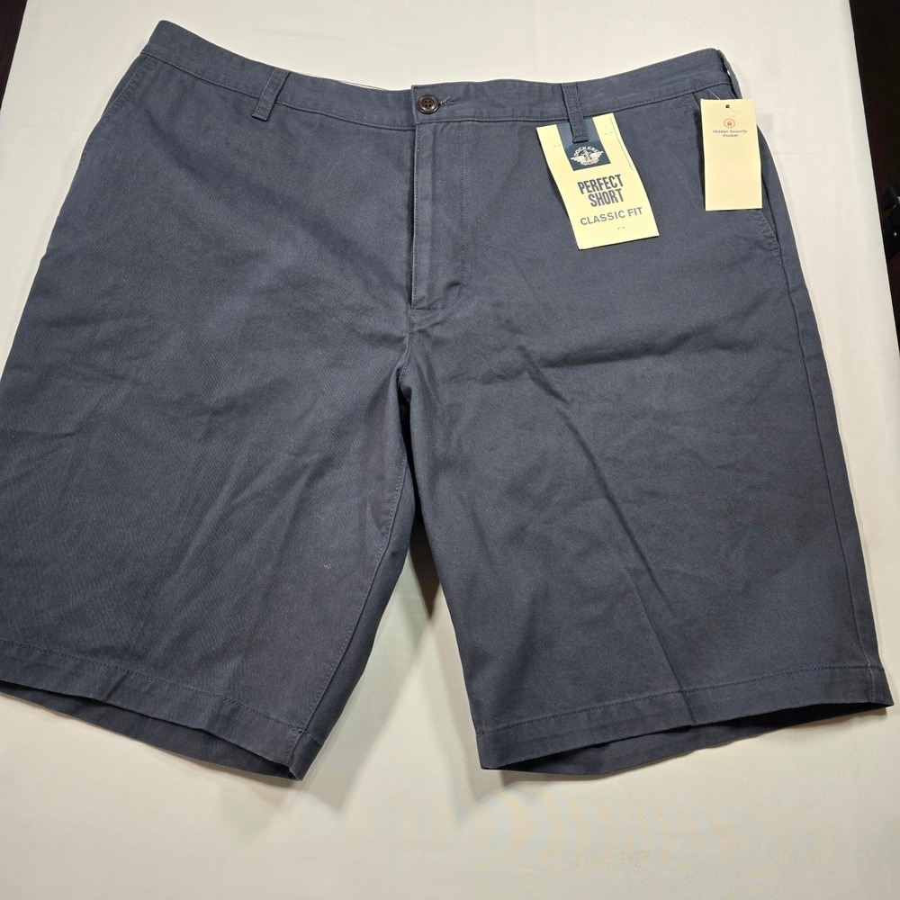Dockers Classic Fit Chino Shorts Men's 44 Navy Cotton Casual Golf NWT